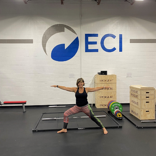 Equipment & Controls, Inc. onsite yoga class instructor. 